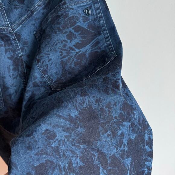 Cambio Tie-Dye Wash Slim Pants Size 10 Blue Stretch Cotton Designer Jeans - Picture 4 of 12